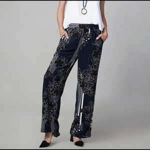 Melanie Lyne Mixed Print Wide Leg Pants Size 16